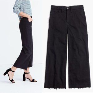 Madewell Wide-Leg Crop Jeans in True Black